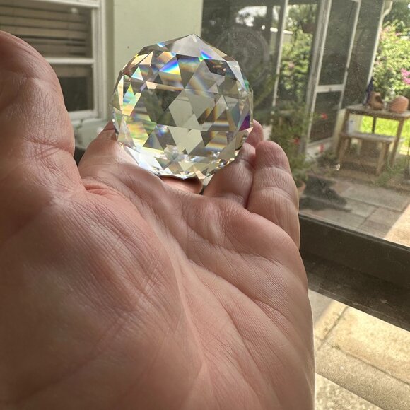 Baccarat Crystal Faceted Paperweight Vintage Modern - Picture 5 of 9